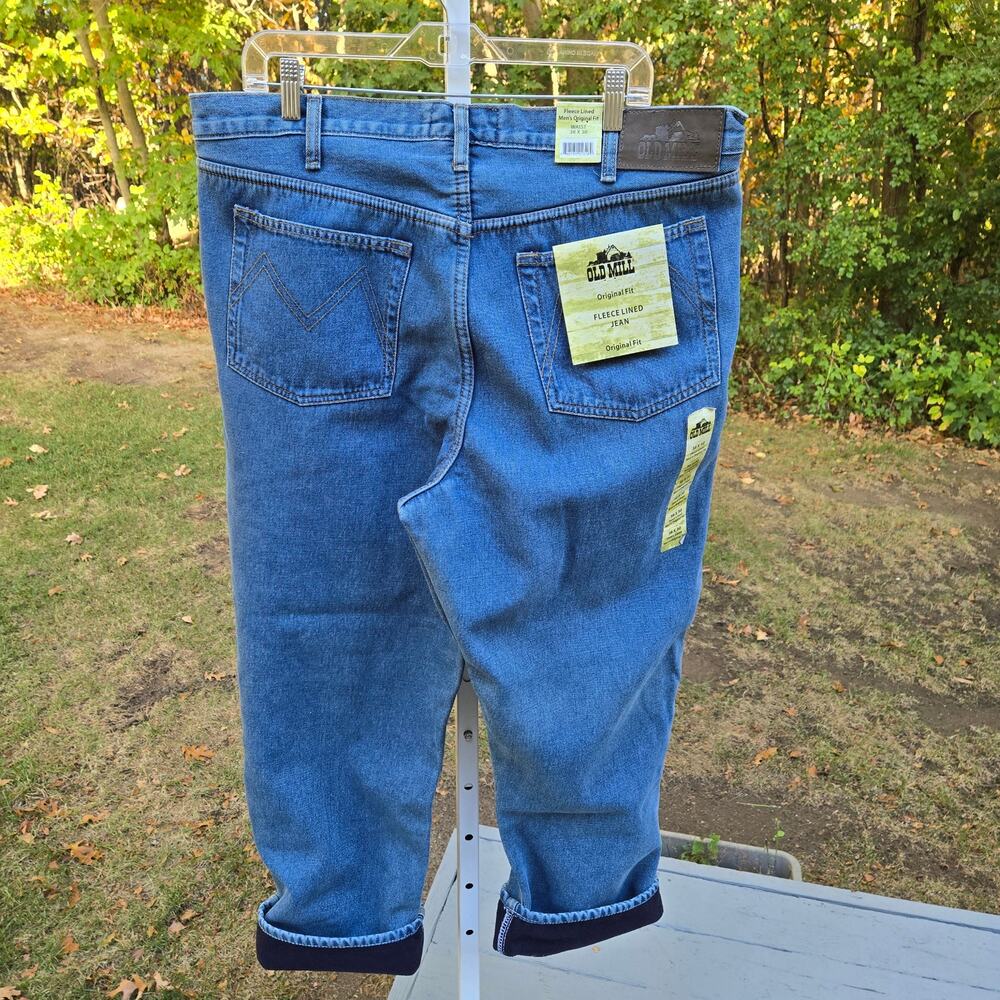 NWT Old Mill Men's Fleece Lined Jeans Original Fit Outdoor Workwear size 38x30